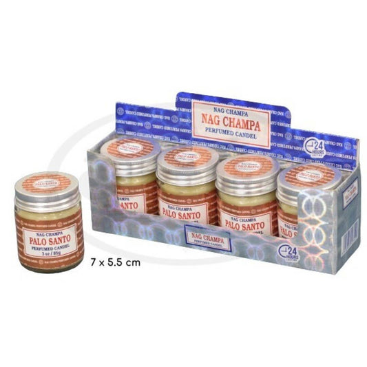 Glazen kaars 85g Nag Champa Palo Santo