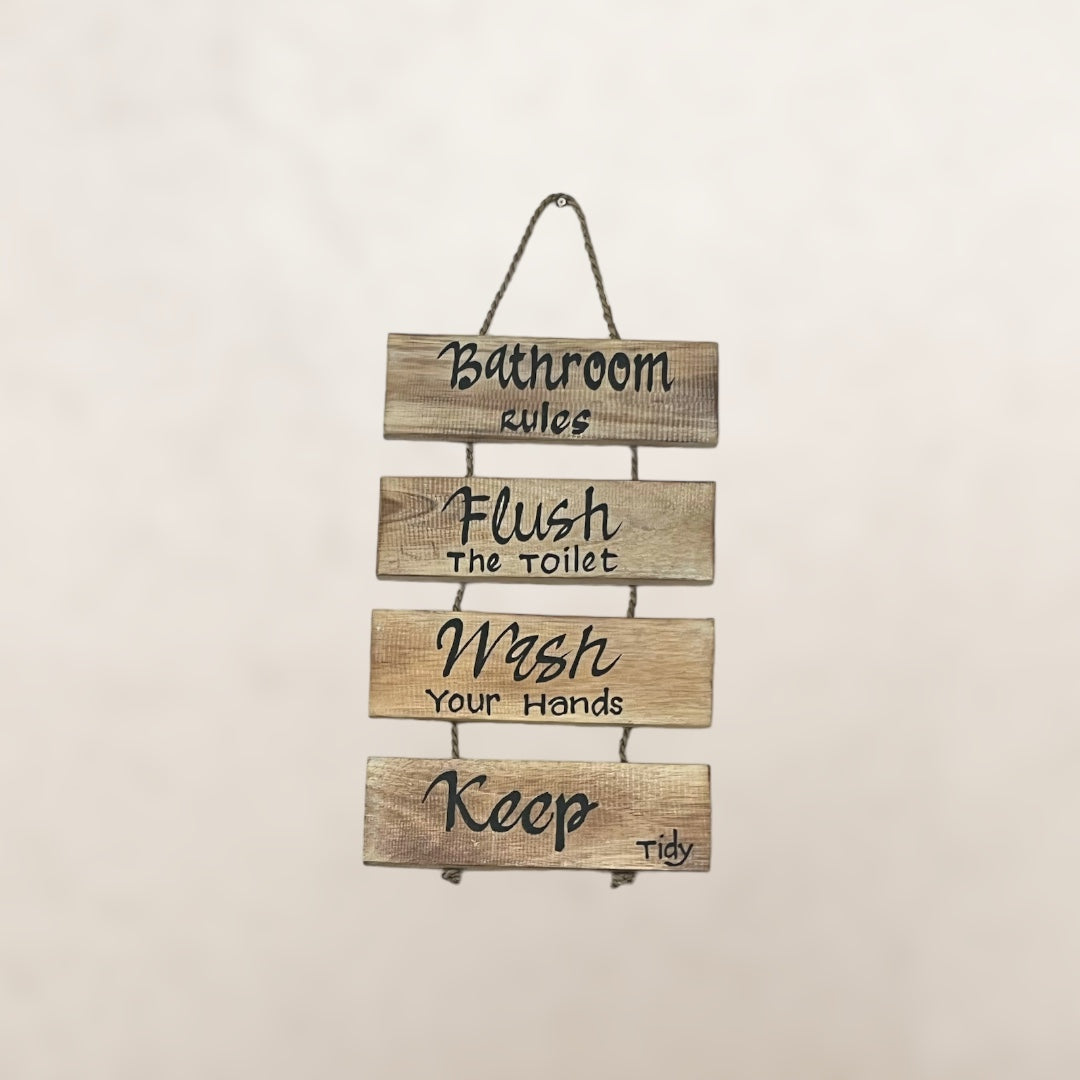 Wandbord Bathroom rules