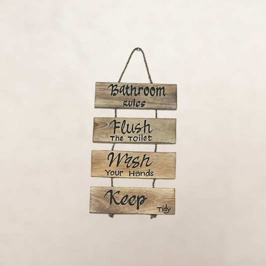 Wandbord Bathroom rules